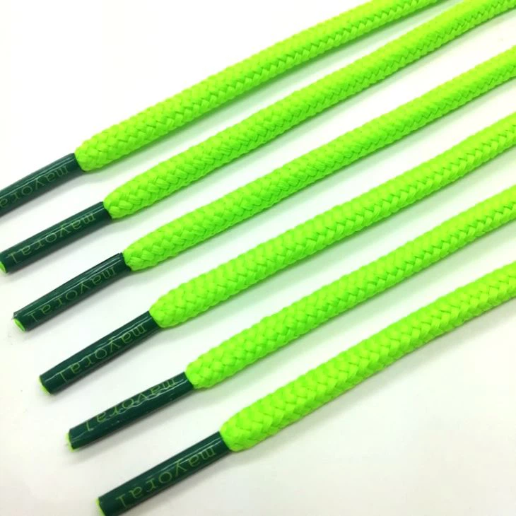 Round Polyester Shoelaces with Print Logo Tips